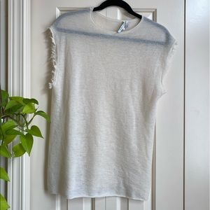 Helmut Lang ivory knit sleeveless top S